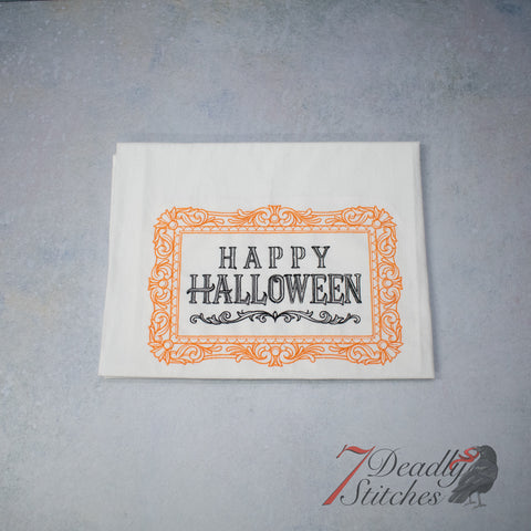 Boo-Tiful Halloween Happy Halloween Flour Sack Dish Towel