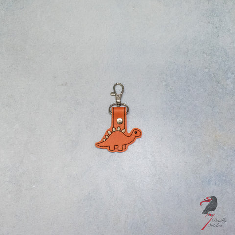 Orange Stegosaur Keychain