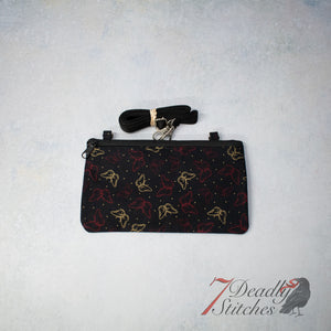 Red and Gold Butterflies Simple Crossbody